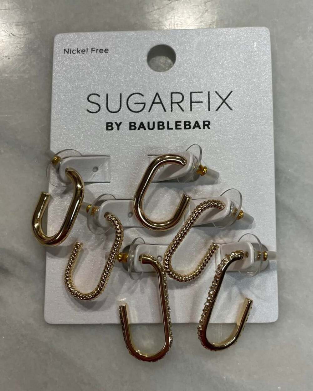 Sugarfix BaubleBar Gold Statement Huggie Earrings Pack Gold Tone Jeweled Twist